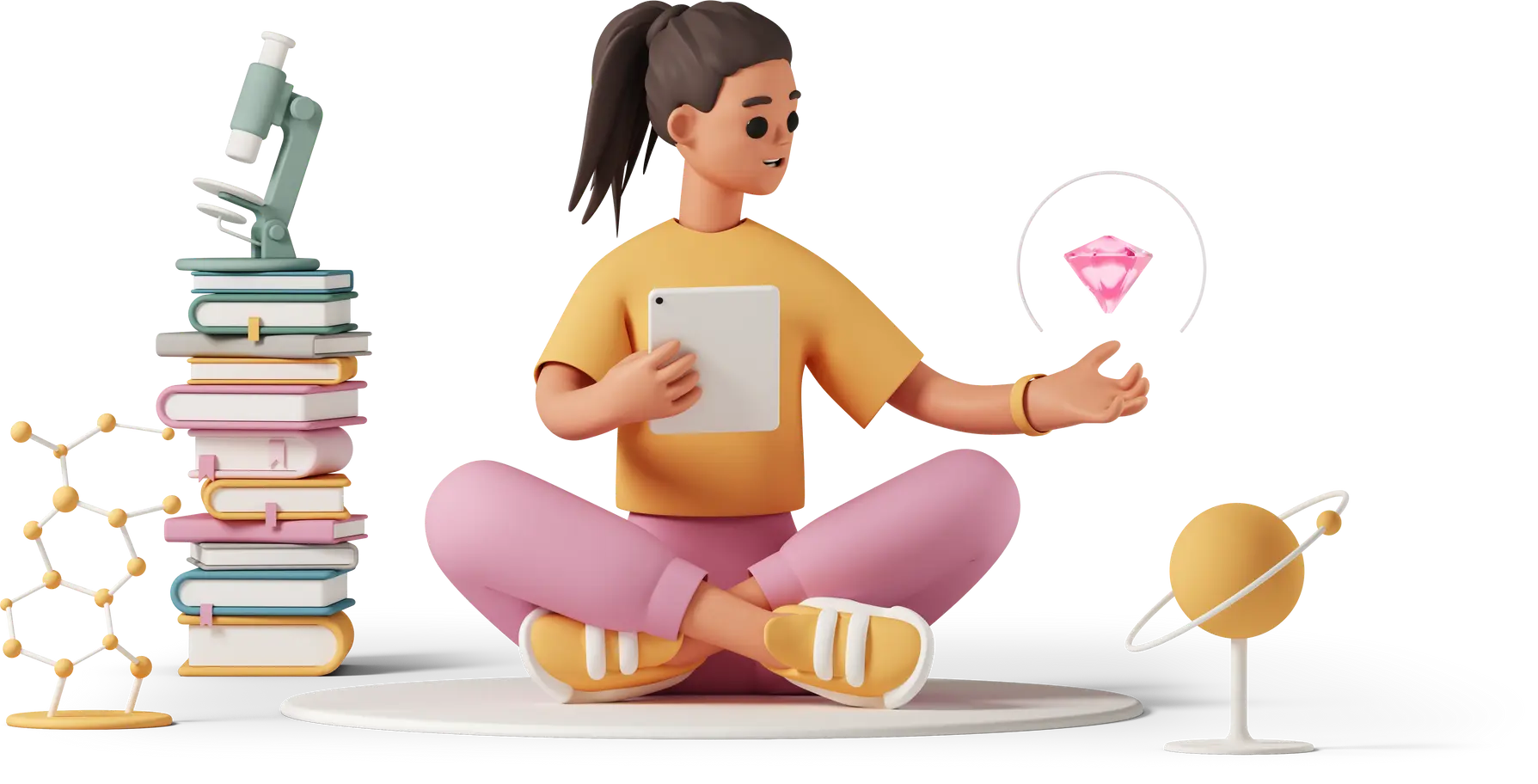 Illustration of woman using a meditation app